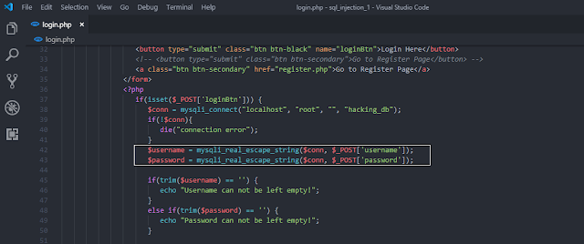 Protecting Login Page From Sql Injection